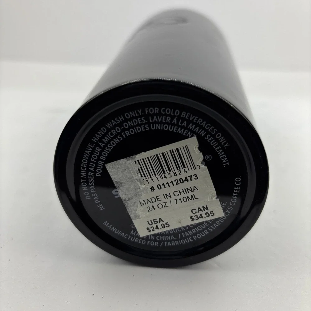 Starbucks Dark Green Black‎ Gradient Ombré 24 oz Tumbler Cup With Straw